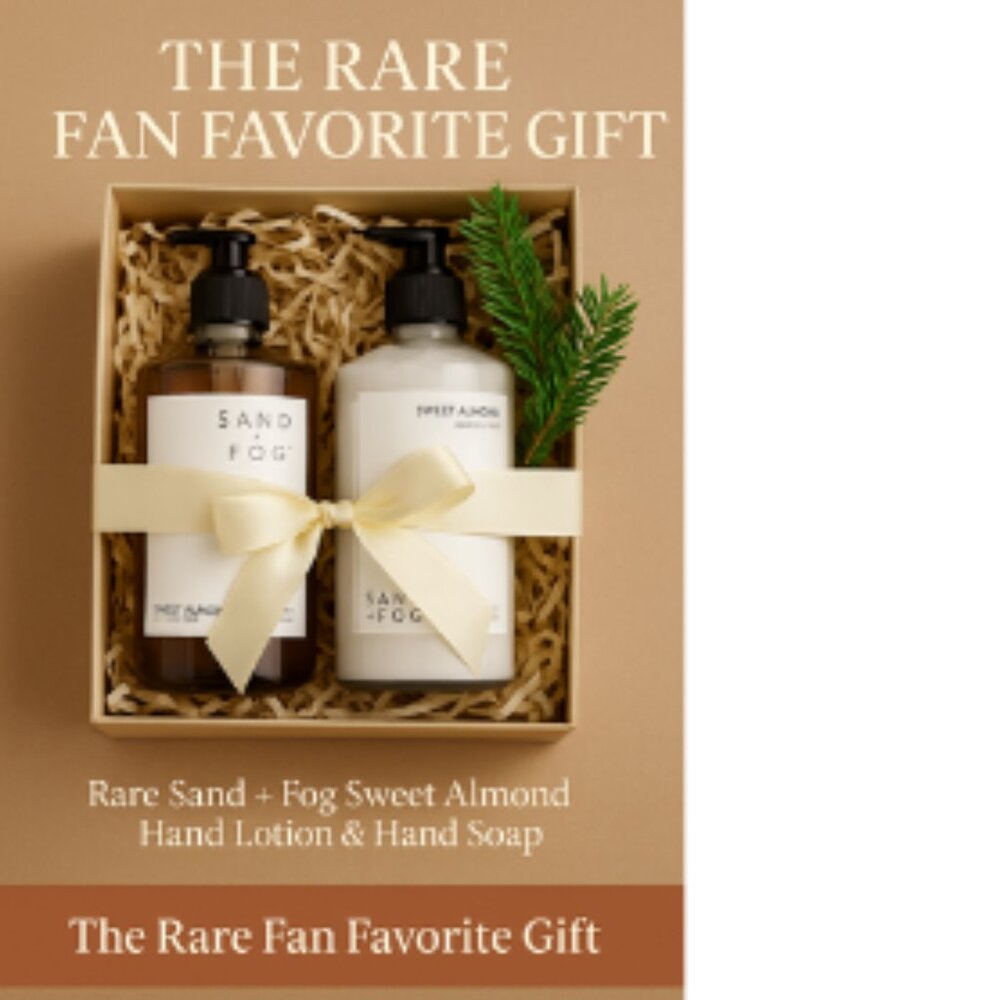 Sand + Fog Sweet Almond Hand Soap & Lotion Set – Rare Scent in a Matching Duo